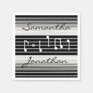 Bristles Musical Notes Personalised Napkin