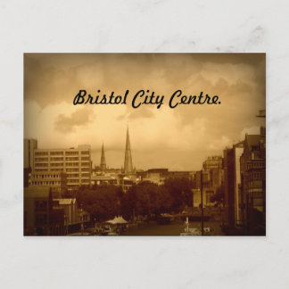 Bristol City Centre. In Sepia. Postcard