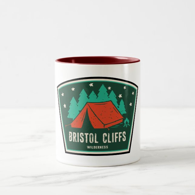 Bristol Cliffs Wilderness Vermont Camping Two-Tone Coffee Mug (Center)