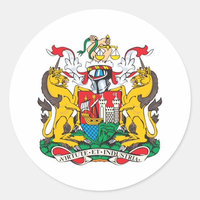 Bristol Coat Of Arms Classic Round Sticker (Front)
