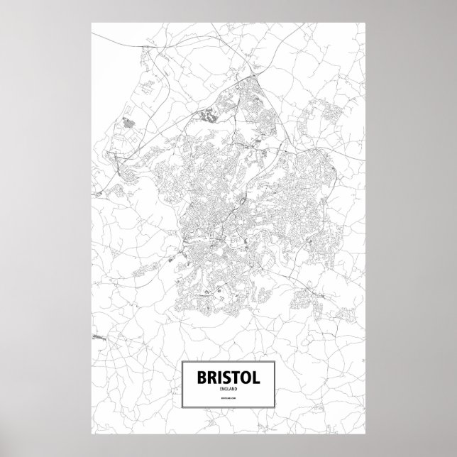 Bristol, England (black on white) Poster (Front)