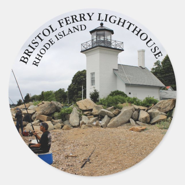 Bristol Ferry Lighthouse Rhode Island Stickers (Front)