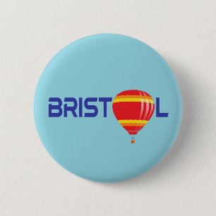 Bristol Hot Air Balloon Typographic Design 6 Cm Round Badge