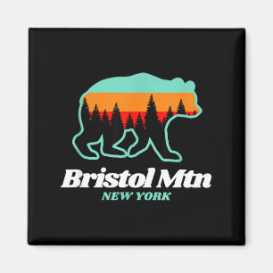 Bristol mountain new york skiing snowboarding bear magnet