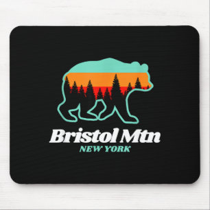 Bristol mountain new york skiing snowboarding bear mouse pad