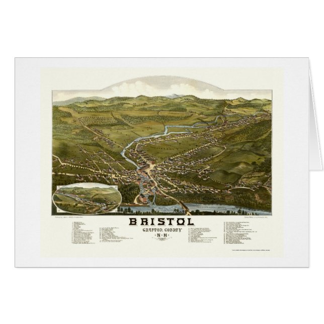Bristol, NH Panoramic Map - 1884 (Front Horizontal)