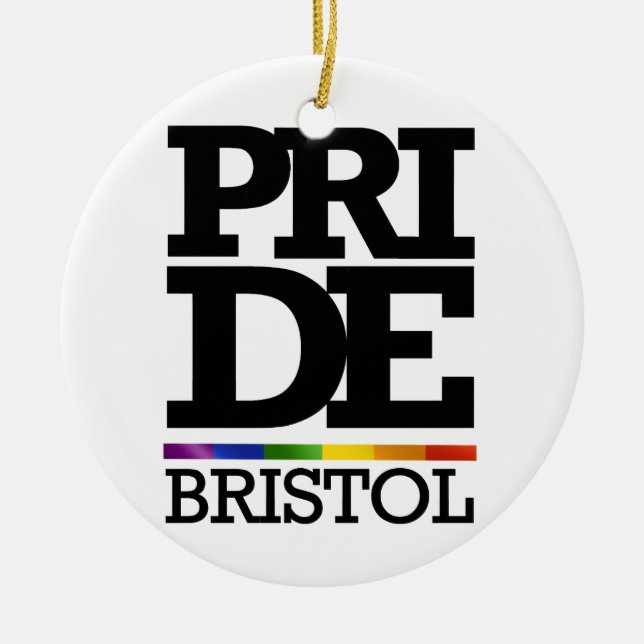 BRISTOL PRIDE -.png Ceramic Tree Decoration (Front)