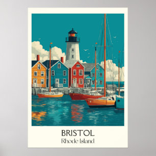 Bristol Rhode Island Harbour Town Poster