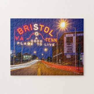 Bristol Sign in Maroon and Orange Jigsaw Puzzle
