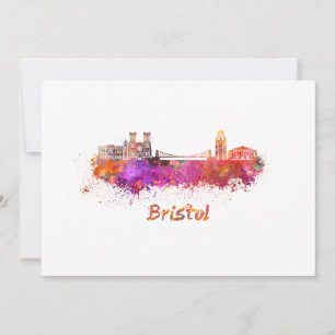 Bristol skyline in watercolor