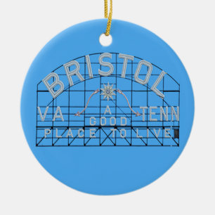 Bristol Slogan Sign Blue Ceramic Ornament