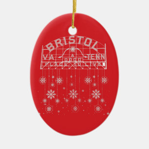 Bristol Slogan Sign Red Christmas Ceramic Ornament