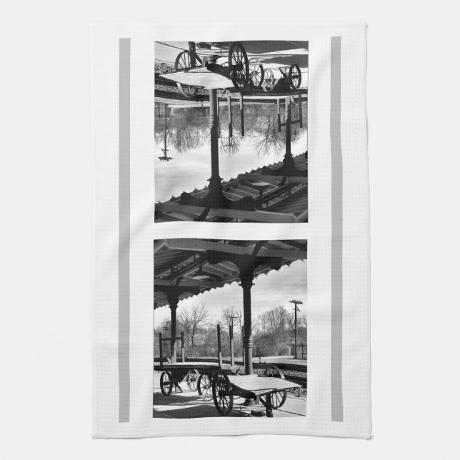 Bristol Train Station Freight Wagon Tea Towel (Vertical)