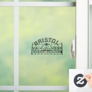 Bristol VA TN slogan sign window cling
