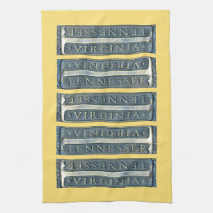 Bristol Virginia Tennessee Marker Tea Towel