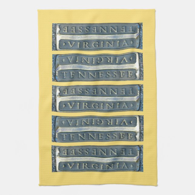 Bristol Virginia Tennessee Marker Tea Towel (Vertical)