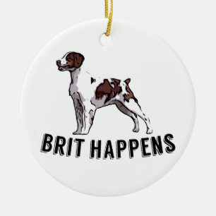 Brit Happens - Brittany Ceramic Ornament