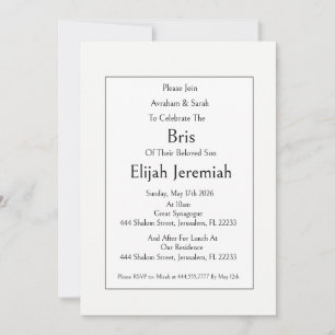 Brit Milah Jewish Baby Naming Invite, Modern Luxe Invitation