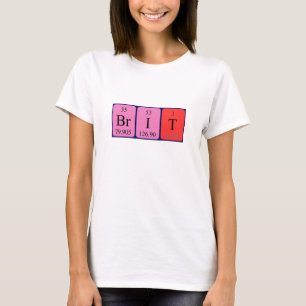 Brit periodic table name shirt