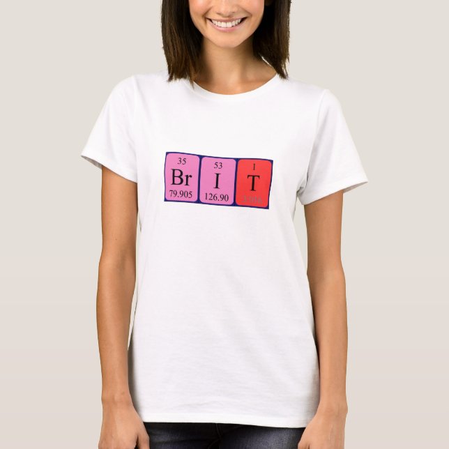 Brit periodic table name shirt (Front)