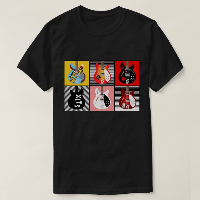 Brit pop art mods Modfather electric guitars T-Shirt (Design Front)
