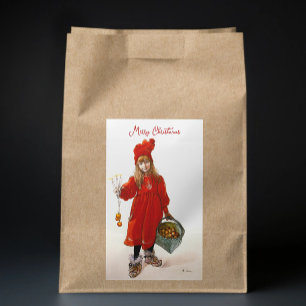 Brita as Iduna Carl Larsson Vintage Art Christmas Rectangular Sticker