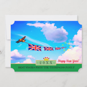 Britain - Aeroplane & Happy New Year! Card /20XX