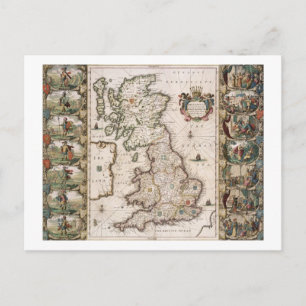 Britain As It Was Devided In The Tyme of the Engli Postcard