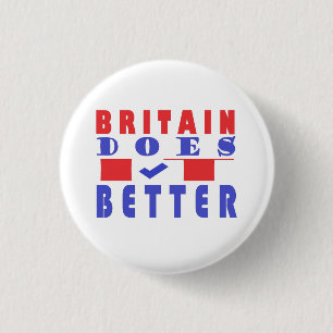 BRITAIN DOES IT BETTER WORD DESIGN 3 CM ROUND BADGE