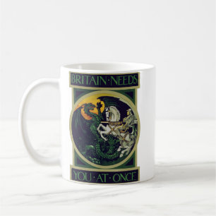 Britain Needs You at Once – St. George Vintage Art Coffee Mug
