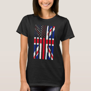 Britain Roots Usa Flag Heritage Half British Ameri T-Shirt