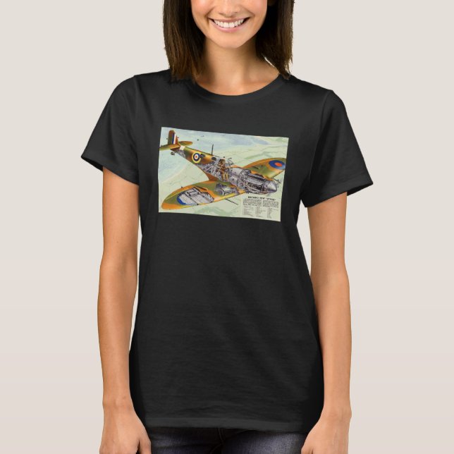 Britain s New Spitfire Mechanical Artwork T-Shirt (Front)