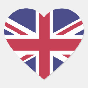 Britain UK Flag Brexit heart shaped x20 stickers