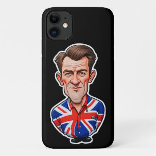 Britain Uk Man Caricature With Union Jack Flag iPhone 11 Case