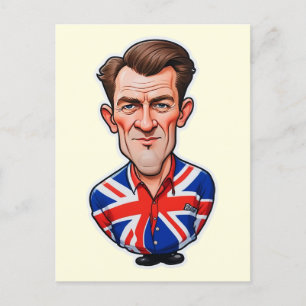 Britain Uk Man Caricature With Union Jack Flag Postcard