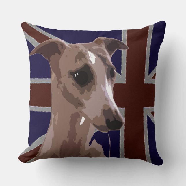 Britannia series: Buddy the whippet Cushion (Front)