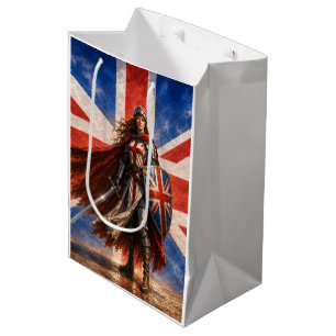 Britannia Warrior with Union Jack Shield Medium Gift Bag