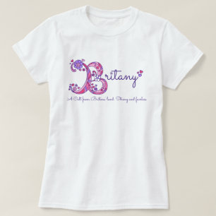 Britany girls B name meaning monogram shirt