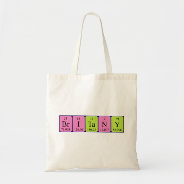 Britany periodic table name tote bag (Front)
