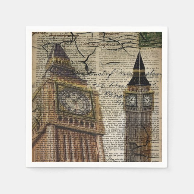 Britian England london clocktower big ben Napkin (Front)