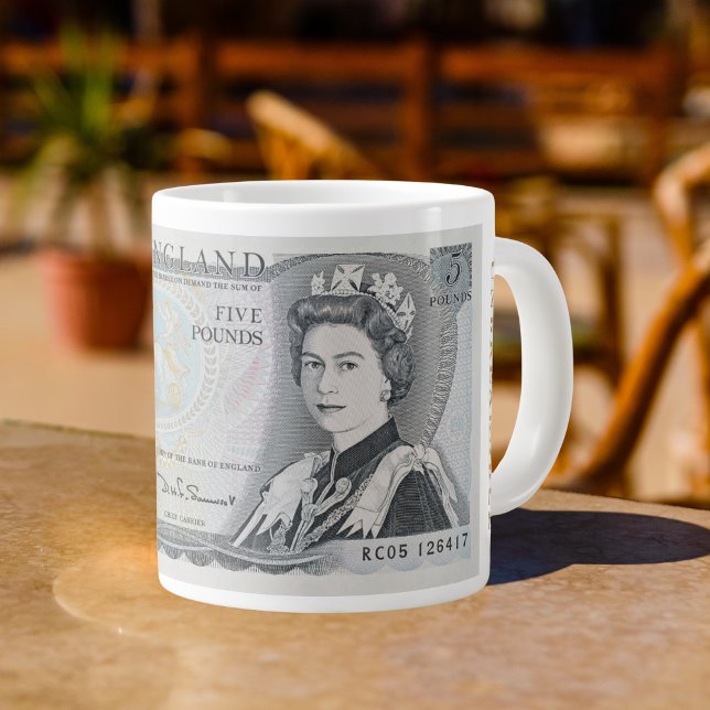 British 1971 £5 Note Mug – Queen Elizabeth II (Creator Uploaded)