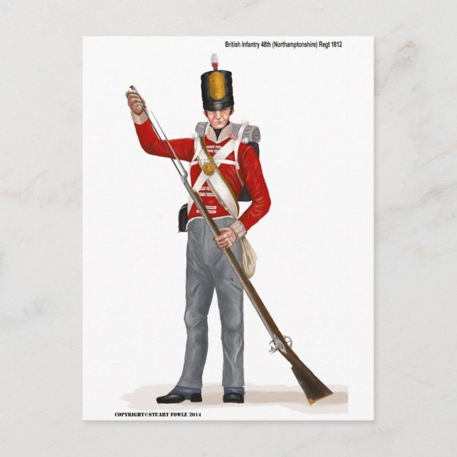 British 48th (Northamptonshire) Regiment 1812 Postcard (Front)