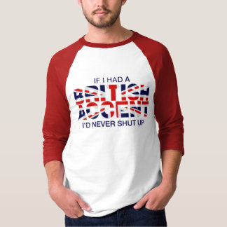 British accent sleeve raglan red white T-Shirt