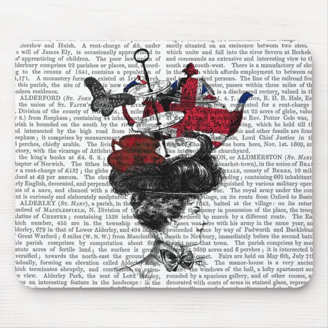 British Afternoon Tea Hat Mouse Pad (Front)