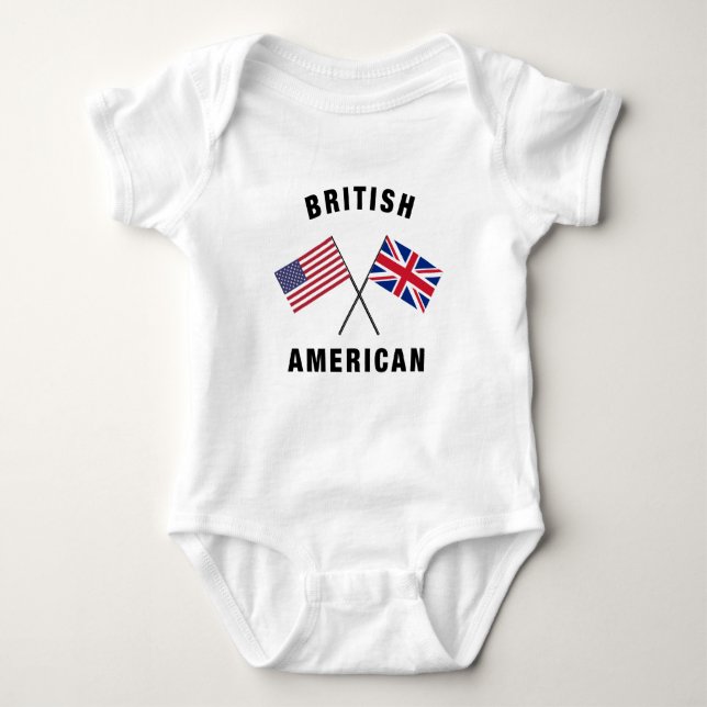 British American Flag Baby Bodysuit (Front)