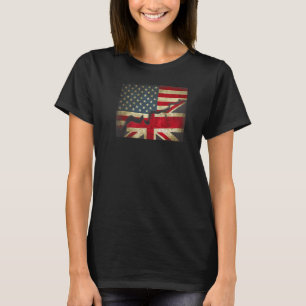 British American Flag Great Britain Union Jack Cou T-Shirt