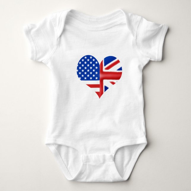 British American Heart Baby Bodysuit (Front)