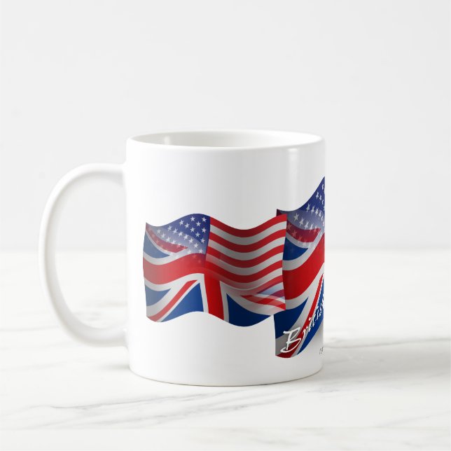 British-American Waving Flag Coffee Mug (Left)