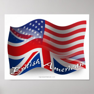 British-American Waving Flag Poster
