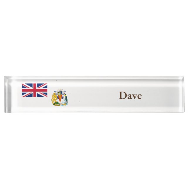 British Antarctic Territory Flag Nameplate (Front)